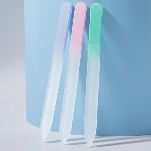 Diodiva Glass Nail File 3 Pack with Case for Natural Nails Fingernail Files | Etched Tempered Glass Double-Sided Crystal Nail Files, Fine Grit Gentle Nail Care Prevent Splitting Stocking Stuffers Gifts thumbnail 5