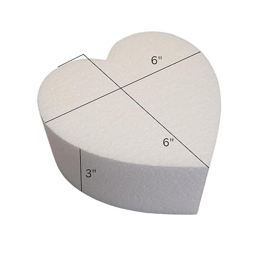 Oasis Supply Dummy Heart-Shaped Cake, 3" High x 6" Wide, White thumbnail 3