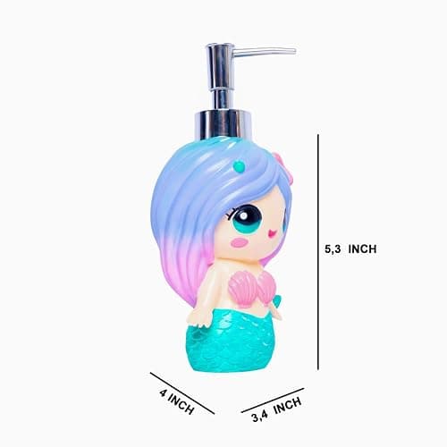 Mondeluna Mermaid Soap Dispenser, Cute Soap Dispenser, Mermaid Bathroom Decor, Hand Soap, Shampoo, Shower Gel Dispenser, Suitable for Bathrooms, Kitchen Countertops, Bathroom Accessories (Mermaid) thumbnail 3
