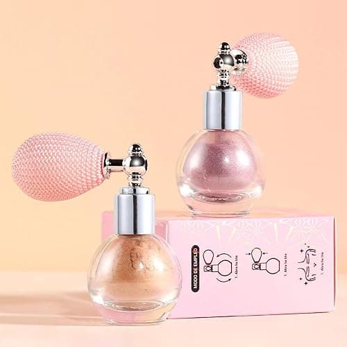 Pearl White Highlighter Spray, Loose Shimmer Powder Spray High Gloss Makeup for Face and Body, Long Lasting Glitter Hairspray for Rave Music Festival Party, Stage, Performance, Nightclubs, #1 - Pearl White thumbnail 7
