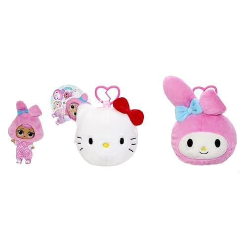 L.O.L. Surprise! Loves Hello Kitty Reversible Plush Surprise - Personaggi Sanrio di peluche con bambola L.O.L. abbinata, 5 sorprese e portachiavi da viaggio, età 4+ - Image 1