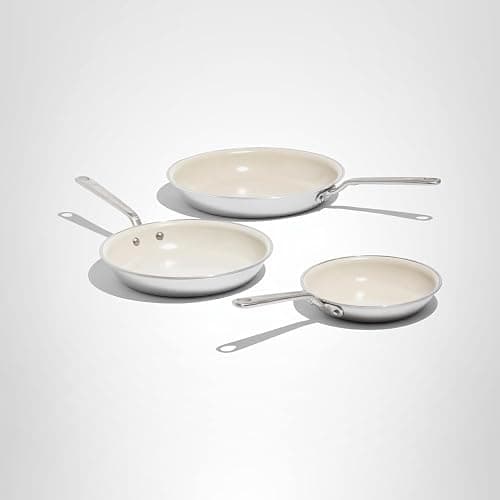 Made In Cookware - 3-Piece (Includes 8",10",12") Ceramic Non Stick Frying Pan Set (Stainless Handle) - 5-Ply Stainless Clad with Stay-Cool Handle - Professional Cookware thumbnail 8