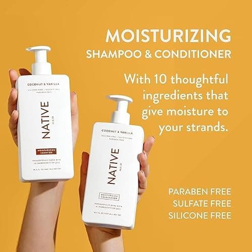 Native Coconut & Vanilla Shampoo and Conditioner Contain Naturally Derived Ingredients | All Hair Types, Color & Treated, Fine to Dry Damaged, Sulfate & Dye Free - 2-Pack thumbnail 2