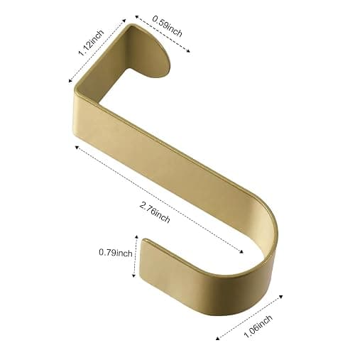 Hotop 12 Pcs Over The Cabinet Drawer Door Hooks 1.12 Inch Hooks for Hanger The Cabinet Sturdy Metal Z Shaped Hanger peg for Bathroom Clothes Towel(Gold) - Gold thumbnail 2