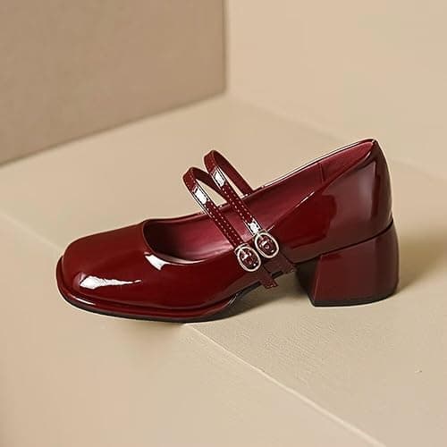 Stunner Women's Chunky Low Block Heel Dress Shoes Mary Janes Heels for Women Comfortable Closed Toe Work Pumps 2 thumbnail 3