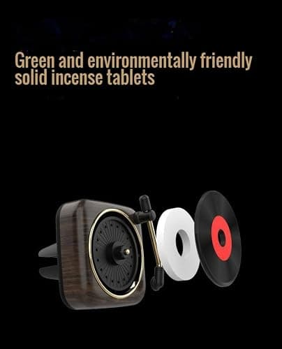 Wyuoot Car Air Freshener in Retro Record Player Design, CD Decorative Diffuser with Rotating Mechanism, Vintage-Inspired Aroma Diffuser for Car Vent (Green) thumbnail 5