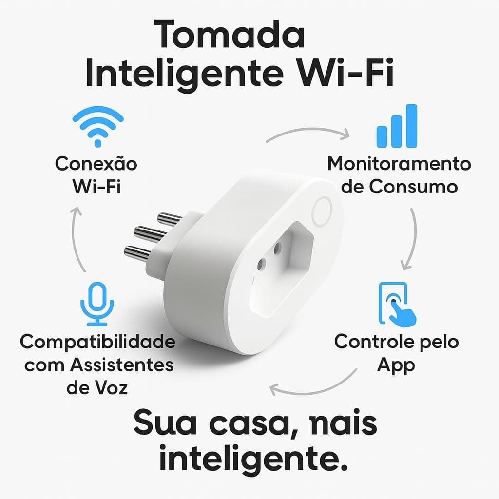 Tomada Inteligente Wi Fi Bivolt Smart Plug Com Monitor De Consumo Compatível Com Alexa Google Home App Tuya Smart Life Automação Residencial Linha A Premium thumbnail 5