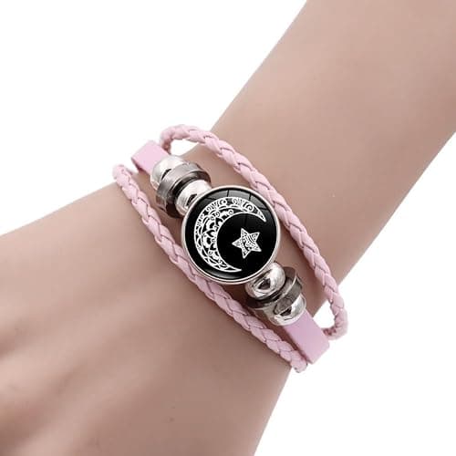 Thalireth 2PCS Luminous Sun And Moon Couples Friendship Matching Love Bracelets Leather Y2k Spirilet Glow In The Dark Adjustable Bracelets Love Gift for Him & Her thumbnail 4