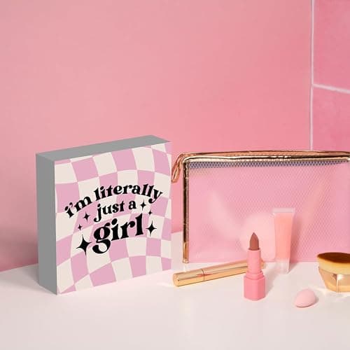 iRudyard Cute Pink Bow Coquette Room Decor, Wooden Box Sign, Girly Wall Decor, Preppy Desk Shelf Tabletop Decor thumbnail 5