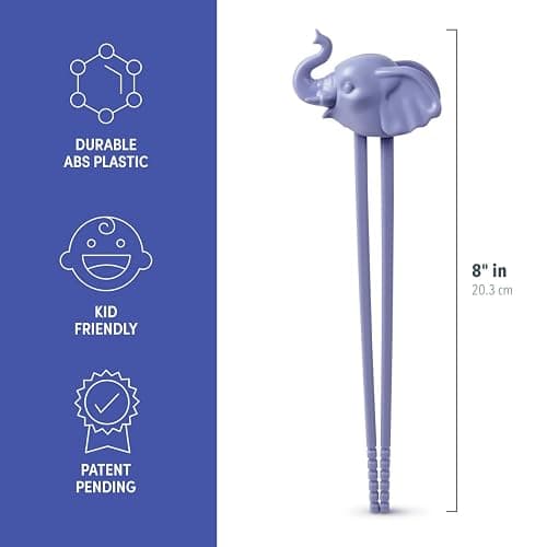 Genuine Fred MUNCHTIME Elephant Chopsticks, Picky Eater Solutions, Beginner Kids Reusable Chopsticks, Animated, Interactive Design, Fun Gift for Kids thumbnail 3