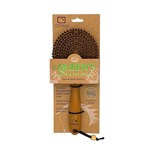 Epona Tigers Tongue Horse Groomer & The Queens Brush Set - Grooming Scrubber Sponge & Hair Brush for Removing Dirt & Dander on Horse's Mane & Tail - For Equestrians and Horse Owners, with E-Book thumbnail 2