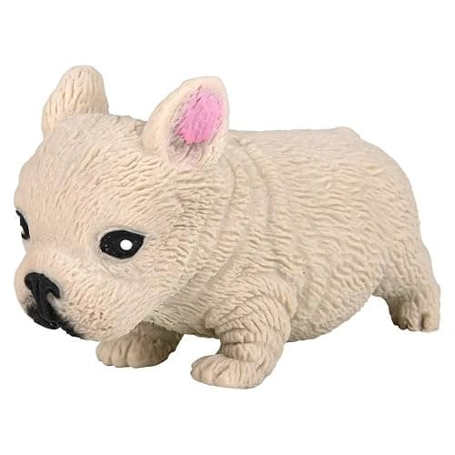 Squishy Stretchy Bulldog (2.5" to 6.5") Rubber Fidget Sensory Toy Filled with Sand. Great Stress Relief Dog Toy for Kids, Adults and Pets. (2 Bulldogs - Tan & Brown Color) thumbnail 2