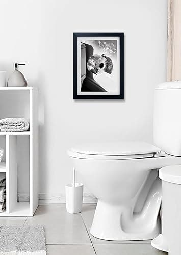 Framed Modern Black and White Bathroom Decor Disco Ball Toilet Paper Wall Art Trendy Print Artwork Funny Glam Aesthetic Picture Room Decor thumbnail 8