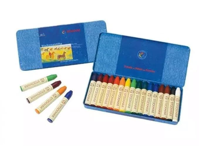 Stockmar Beeswax Stick Crayons – Set of 16 Artist-Grade Drawing Media, Non-Toxic Beeswax Crayons for Art Projects, Crafting, Walforf Art Supplies, Creative Drawing, Includes Storage Tin thumbnail 11