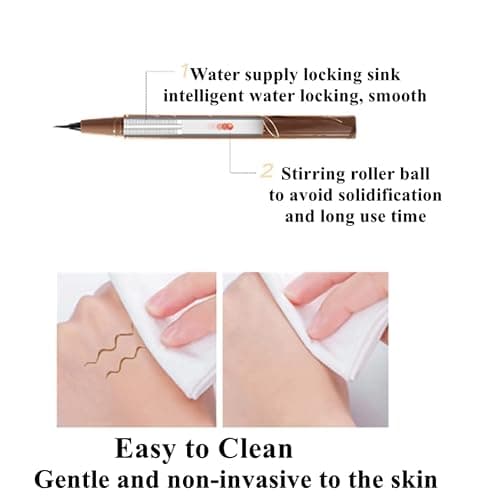 Flüssiger Eyeliner Langanhaltend Pigmentiert Wasserfester, Wischfester Liquid Liner für Augen,Gesicht und Körper (braun) thumbnail 5