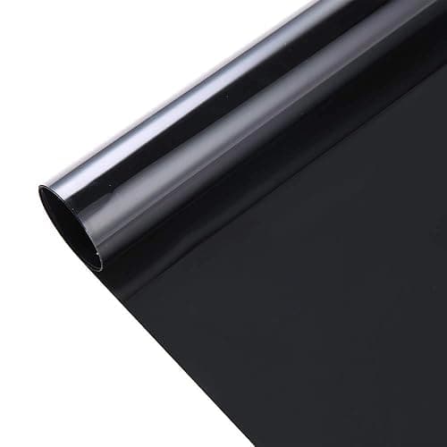 Transparent Decorative Window Film Anti UV Colorful Adhesive Vinyl Heat Insulation Solar Window Tinting Sheets Glass Film for Christmas Home Decoration, 17.7Inch x 78.7Inch, Black - Image 1