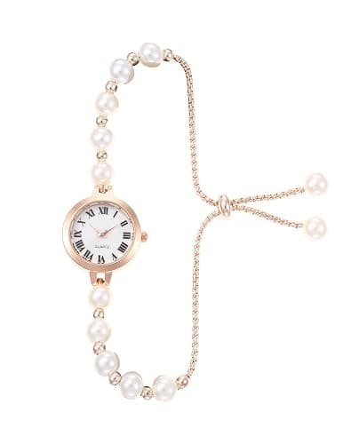 ADSBIAOYE Women's Fashion Simple Floral Bracelet Watch Diamond Quartz Light Luxury Watch - Image 1