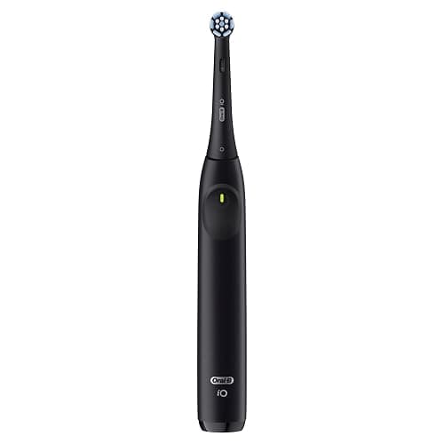 Oral-B Rechargeable Electric Toothbrush, iO2 Starter Kit, 3 Cleaning Modes, Automatic Pressure Sensor to Protect Gums, 2 Brush Heads, Night Black thumbnail 4
