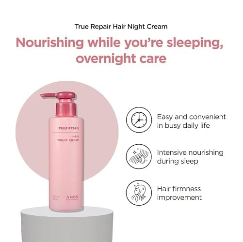 AMOS PROFESSIONAL True Repair Hair Night Cream l Overnight Hair Leave-in Conditioner, Hydrating & Deep Conditioning for Dry and Damaged Hair, 6.0 fl. oz. thumbnail 3