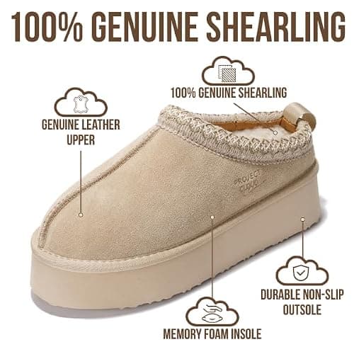 Project Cloud 100% Genuine Leather Platform Slippers for Women – Soft Memory Foam Womens Slippers & Supportive Clogs for Women 2025 – Cozy, Stylish Everyday Footwear (Sayre) thumbnail 3