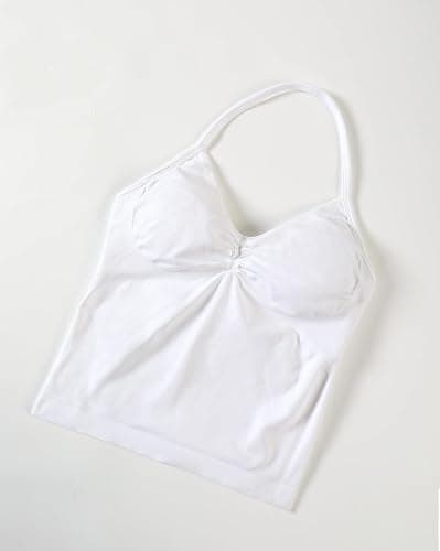 AUROLA Influence Longline Strappy Workout Halter Tops for Women,Removable Cups Padded Bras Impact Gym Yoga Sleeveless Top thumbnail 3
