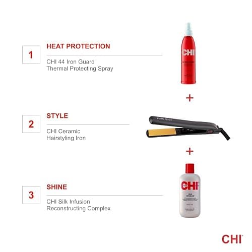 CHI Original Ceramic Flat Iron, Straightener For A Smooth Finish, Ceramic Floating Plates, Quick Heat Up, Analog On/Off Switch, 1" Black thumbnail 8