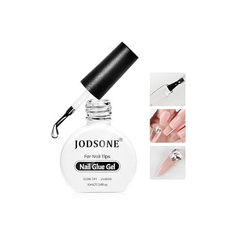 JODSONE 10ML Nail Glue Gel für Nagelspitzen Langanhaltender Verlängerungsklebstoff für klare Nagelspitzen und klare Press-On-Nägel, Nagelreparaturbehandlung, benötigt U V Licht gehärtet - Image 1