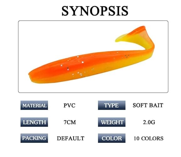 Soft Fishing Lures Set with Tackle Box, 6.5cm/8cm Paddle Tail Swimbaits, 60PCS Soft Plastic Baits with Curly Tails, Freshwater Fishing Lures for Bass, Trout, and More thumbnail 3