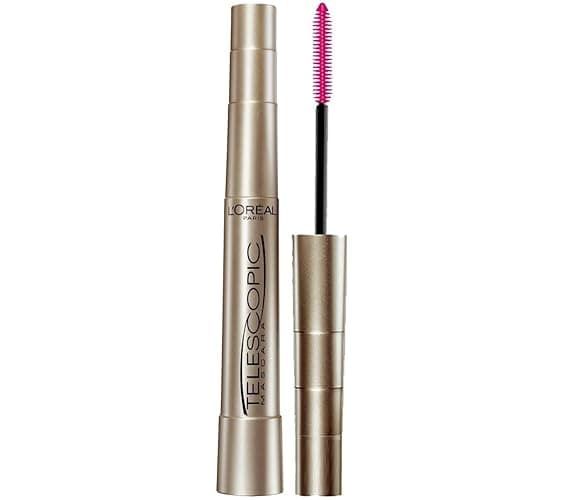 L’Oréal Paris Telescopic Mascara, Eyelash Lengthening Mascara, Unique Non-Clumping Formula, Delivers Intense Length, For Sensitive Eyes, Blackest Black, 8 ml - Blackest Black