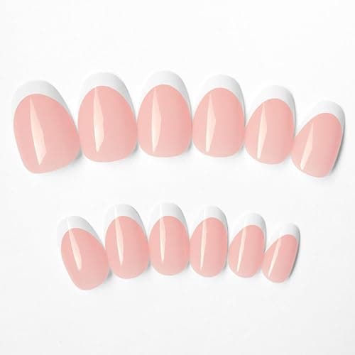 AddFavor French Tip Press on Nails Short Oval Fake Nails, 120pcs White French Tips Nails Press on Medium Almond False Acrylic Nails for Women and Girls thumbnail 6