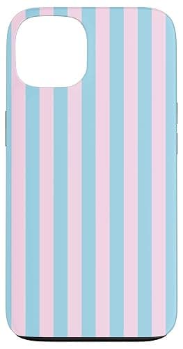 Blue And Light Blue Vertical Stripes 70s Style Summer Case for iPhone 13 - Image 1