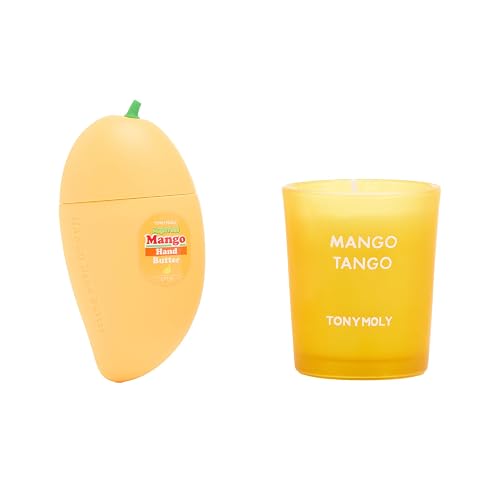 TONYMOLY Mango Tango Duo Gift Set – Nourishing Mango Hand Butter with Shea Butter & Oils + Mango Scented Candle, Hydrating & Soothing Holiday Gift for Soft Hands 2pc Gift Wrapped Set thumbnail 2