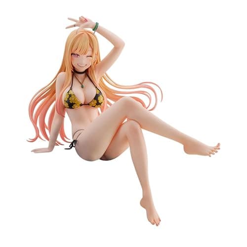LUNK Kitagawa Marin Figure Sitting Anime Girl Model Kitagawa Marin Statue Swimsuit Anime Scale Figure Handmade Collectible Figurine Decoration 19cm/9.5in - Image 1