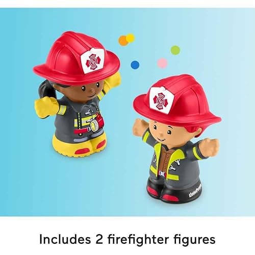 Fisher-Price Little People Toddler Toy Fire Truck Musical Push-Along Vehicle with 2 Figures for Pretend Play Ages 1+ Years thumbnail 7