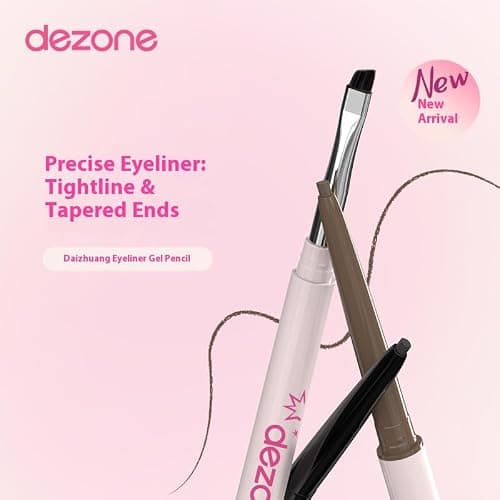 DE ZONE Ultra Slim Flat-Tip Eyeline Pencil - Smudge-Proof, Waterproof Gel Eyeliner for Defined Lines, with Built-in Angled Brush (Multiple Colors) (J02) thumbnail 5