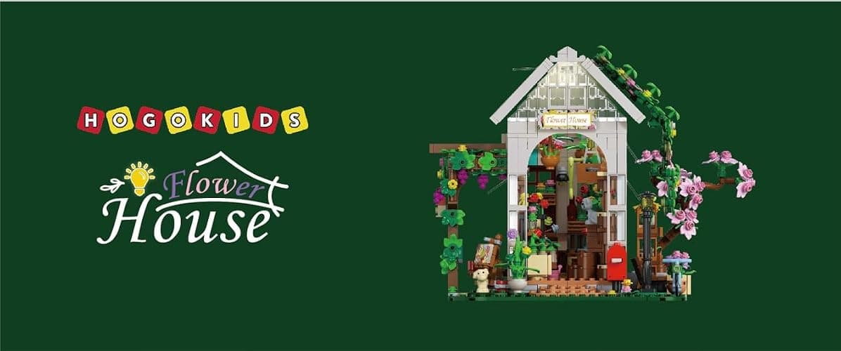 HOGOKIDS Flower House Building Set with LED Light - 1332 PCS Garden House Buiding Toy with Flowers Potted Plants Parrot Cat Animals Playset Greenhouse Model Xmas Gift for Adults Teens Girls Ages 8+ thumbnail 14