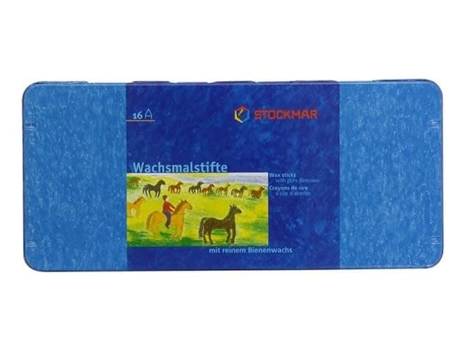 Stockmar Beeswax Stick Crayons – Set of 16 Artist-Grade Drawing Media, Non-Toxic Beeswax Crayons for Art Projects, Crafting, Walforf Art Supplies, Creative Drawing, Includes Storage Tin thumbnail 10