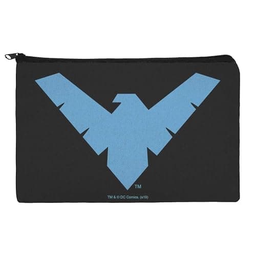 Batman Nightwing Logo Pencil Pen Organizer Zipper Pouch Case - Image 1