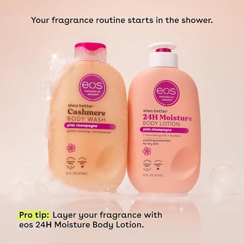 eos Shea Better Cashmere Body Wash, Pink Champagne, Moisturizing and Nourishing, pH Balanced Creamy Gel Formula, Paraben & Phthalate Free, Sensitive Skin,16 fl oz thumbnail 6