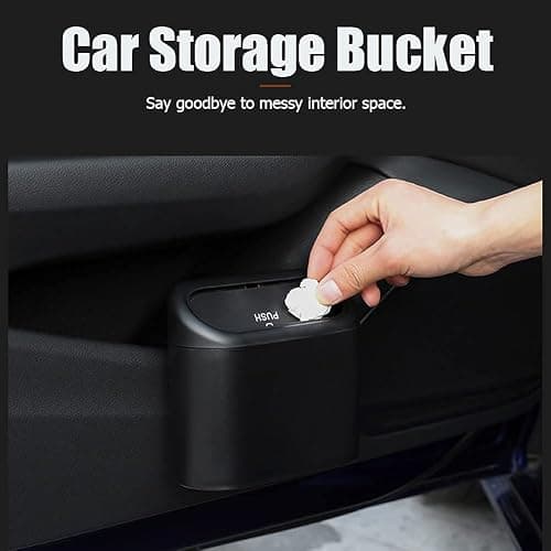 Tulsondai Car Trash can, mini Trunk Push Hanging Portable car Trash can with 2 Automatic Hooks and Disposable Trash Bags, Suitable for car, Home, Office thumbnail 2