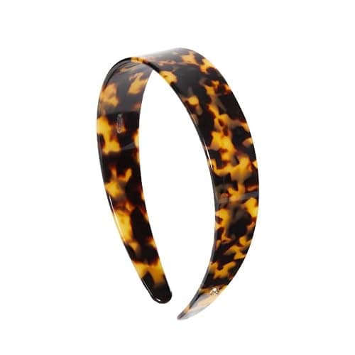 EVITA PERONI Wide Headbands for Women with Teeth Acetate Resin Hair Bands for Women's Hair No Headache Headband No Slip Hairbands-Tortoise - Image 1