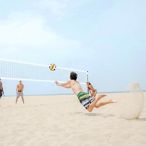 SKEERY Outdoor Heavy Duty Volleyball Net Set, Anti-Sag Design, Adjustable Aluminum Poles, Portable Volleyball Net for Backyard,Grass and Beach thumbnail 9