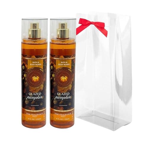 Bath & Body Works GLAZED PUMPKIN Fine Fragrance Mist 2-Pack Gift Set with Red Bow for Holidays – 8 fl oz Each – 2025 Fall Collection - Image 1