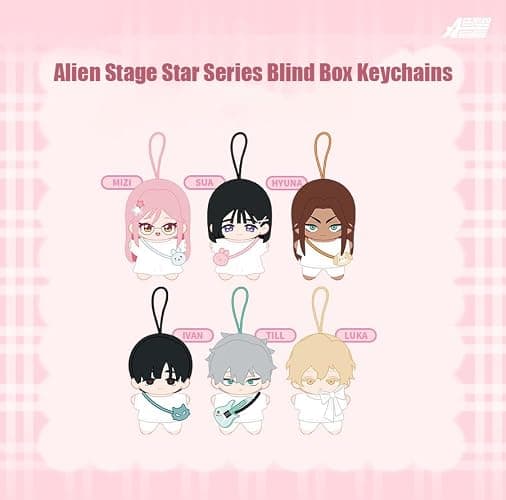 YJacuing Anime Alien Stage Star Series Mystery Blind Box Keychains, Officially Licensed Collectible Chibi Plush Bag Charm thumbnail 2
