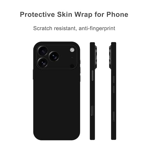 Skin Sticker Compatible with iPhone 14, 15, 16, 17, Protector Film Vinyl Decal Black Cover for Phone Back Camera Side (for 17 Pro) thumbnail 2