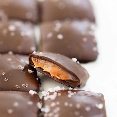 Sanders Dark Chocolate Sea Salt Caramel Thins, 6 Ounce Bag, Kettle Cooked, Made with Real Cream and Butter, Small Batch Wonders thumbnail 2