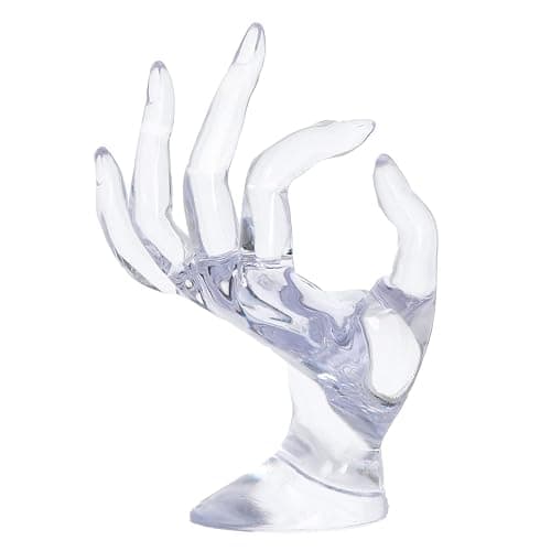 Maxsirui Hand Form Ring Holder Jewelry Display Organization Rack Bracelet Ring Watch Stand Support Aesthetic Y2k Room Decor (Transparent) thumbnail 3