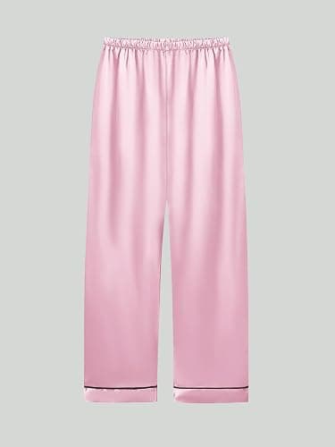 Vopawetty Satin Pajamas for Girls, 4-Piece Long Sleeve Silky Button Down PJ Set thumbnail 6