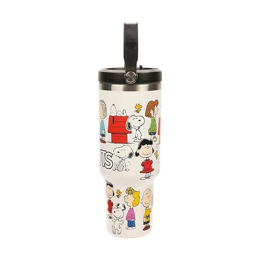 Bioworld Peanuts All-Over Character Print White 40 Oz Stainless Steel Water Bottle thumbnail 6