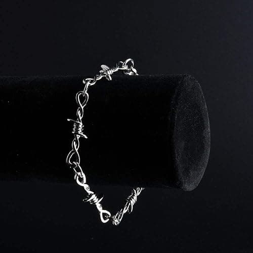 KESOCORAY Punk Gothic Thorns Metal Barbed Wire Chain Necklace Bracelet Silver Jewelry for Men Women thumbnail 4